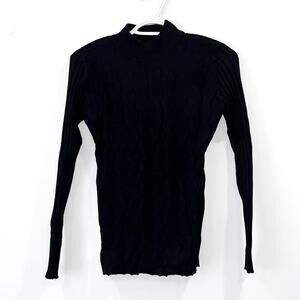 VEX Collection Black Cable Knit Mock Turtleneck Sweater Size M